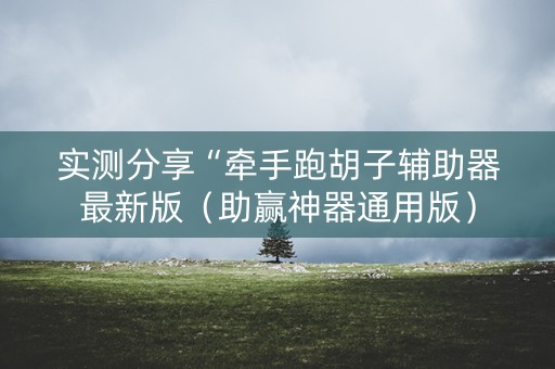 实测分享“牵手跑胡子辅助器最新版（助赢神器通用版）