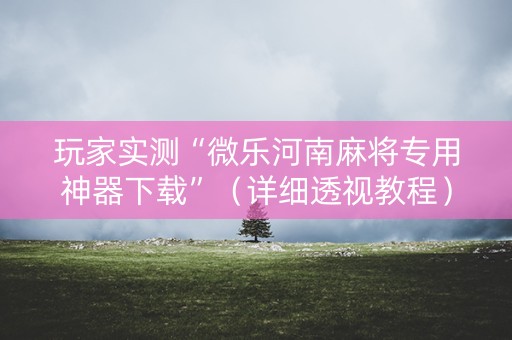 玩家实测“微乐河南麻将专用神器下载”（详细透视教程）-哔哩哔哩