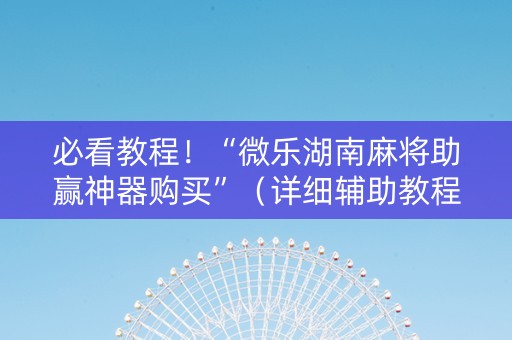 必看教程！“微乐湖南麻将助赢神器购买”（详细辅助教程）-哔哩哔哩