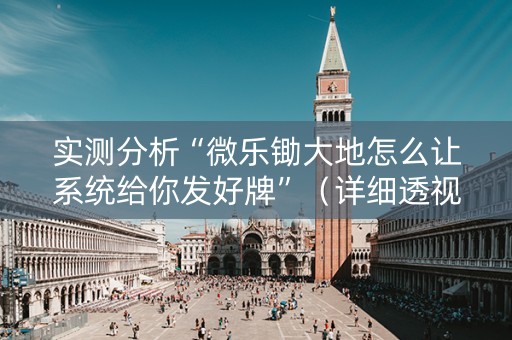 实测分析“微乐锄大地怎么让系统给你发好牌”（详细透视教程）-哔哩哔哩