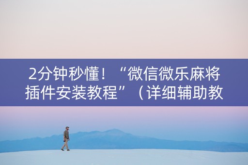 2分钟秒懂！“微信微乐麻将插件安装教程”（详细辅助教程）-哔哩哔哩