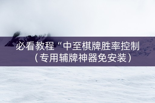 必看教程“中至棋牌胜率控制（专用辅牌神器免安装）