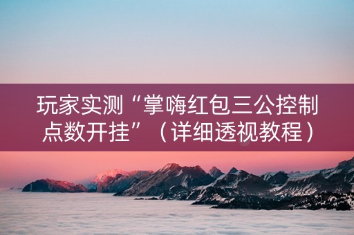 玩家实测“掌嗨红包三公控制点数开挂”（详细透视教程）-哔哩哔哩