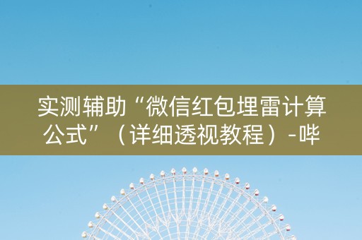 实测辅助“微信红包埋雷计算公式”（详细透视教程）-哔哩哔哩
