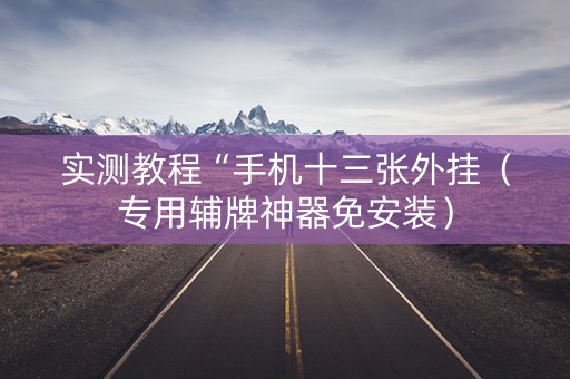 实测教程“手机十三张外挂（专用辅牌神器免安装）