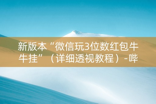新版本“微信玩3位数红包牛牛挂”（详细透视教程）-哔哩哔哩