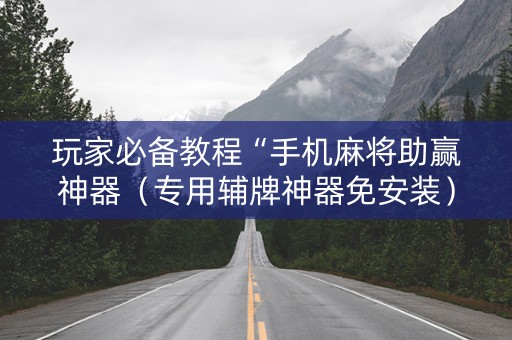 玩家必备教程“手机麻将助赢神器（专用辅牌神器免安装）