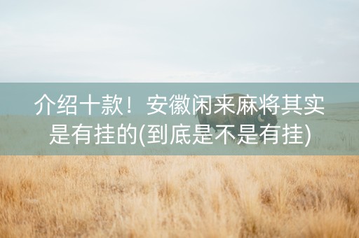 介绍十款！安徽闲来麻将其实是有挂的(到底是不是有挂)