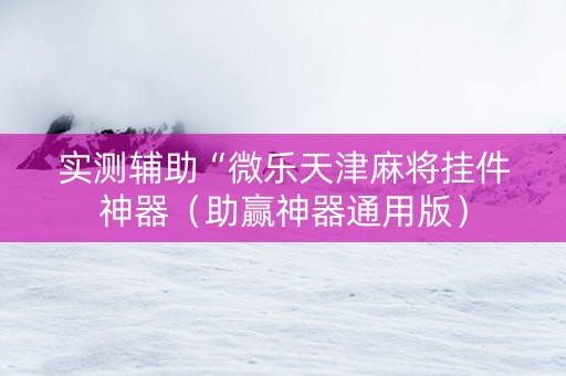 实测辅助“微乐天津麻将挂件神器（助赢神器通用版）