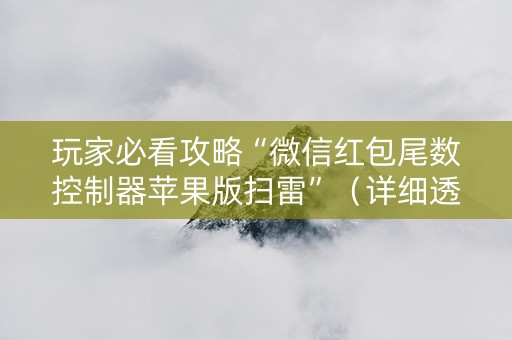 玩家必看攻略“微信红包尾数控制器苹果版扫雷”（详细透视教程）-哔哩哔哩