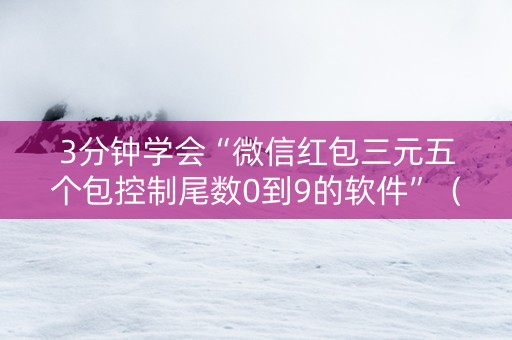 3分钟学会“微信红包三元五个包控制尾数0到9的软件”（详细透视教程）-哔哩哔哩