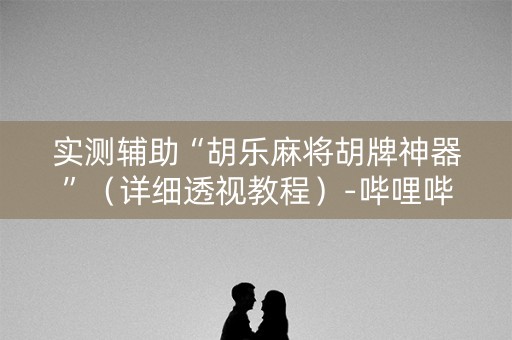 实测辅助“胡乐麻将胡牌神器”（详细透视教程）-哔哩哔哩