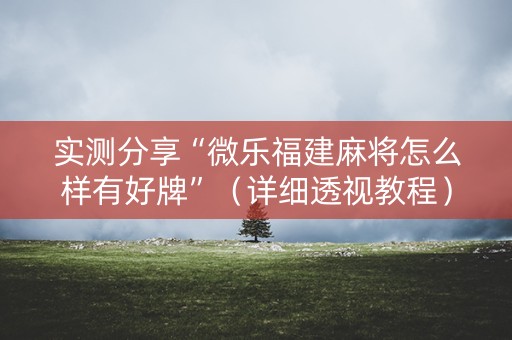 实测分享“微乐福建麻将怎么样有好牌”（详细透视教程）-哔哩哔哩