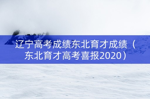 辽宁高考成绩东北育才成绩（东北育才高考喜报2020）