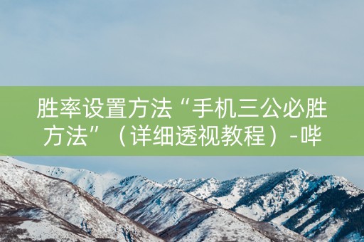 胜率设置方法“手机三公必胜方法”（详细透视教程）-哔哩哔哩