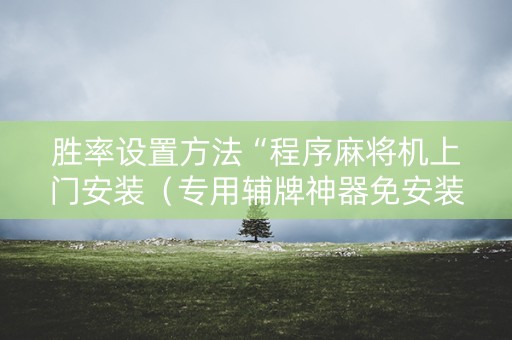 胜率设置方法“程序麻将机上门安装（专用辅牌神器免安装）