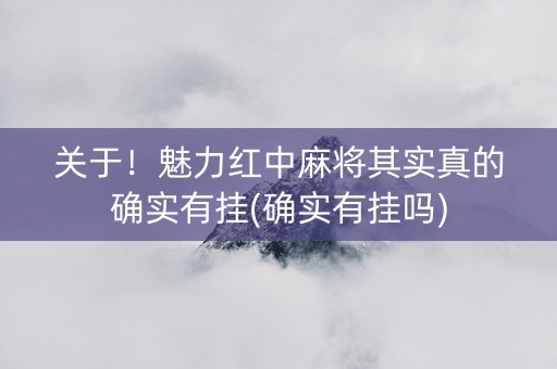 关于！魅力红中麻将其实真的确实有挂(确实有挂吗)