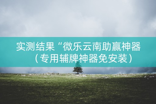 实测结果“微乐云南助赢神器（专用辅牌神器免安装）