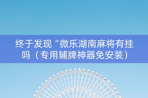 终于发现“微乐湖南麻将有挂吗（专用辅牌神器免安装）