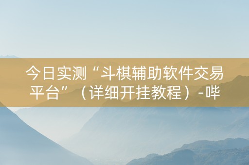 今日实测“斗棋辅助软件交易平台”（详细开挂教程）-哔哩哔哩