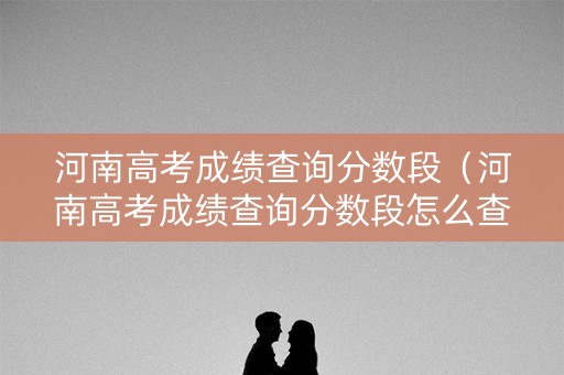 河南高考成绩查询分数段（河南高考成绩查询分数段怎么查）