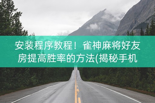 安装程序教程！雀神麻将好友房提高胜率的方法(揭秘手机上确实有猫腻)