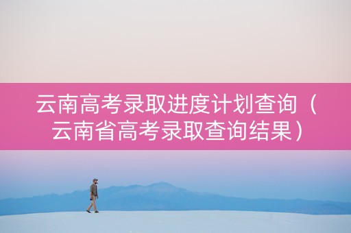 云南高考录取进度计划查询（云南省高考录取查询结果）