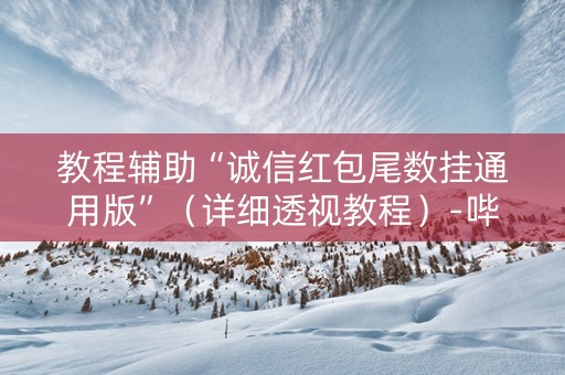 教程辅助“诚信红包尾数挂通用版”（详细透视教程）-哔哩哔哩