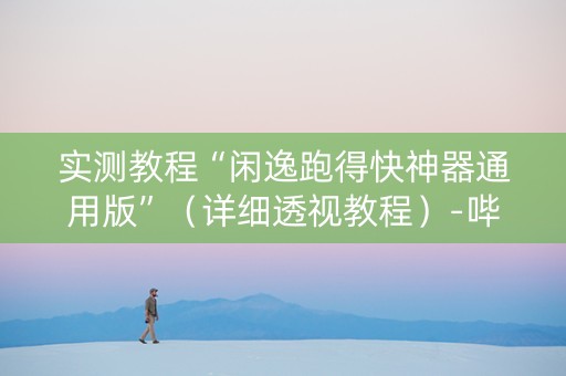 实测教程“闲逸跑得快神器通用版”（详细透视教程）-哔哩哔哩
