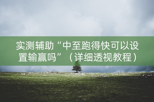 实测辅助“中至跑得快可以设置输赢吗”（详细透视教程）-哔哩哔哩