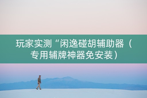玩家实测“闲逸碰胡辅助器（专用辅牌神器免安装）