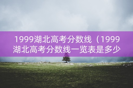 1999湖北高考分数线（1999湖北高考分数线一览表是多少）