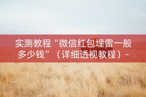 实测教程“微信红包埋雷一般多少钱”（详细透视教程）-哔哩哔哩