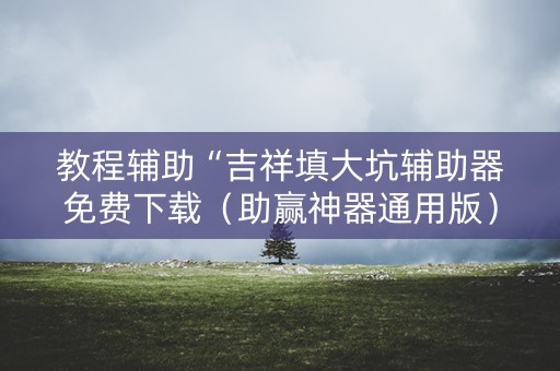 教程辅助“吉祥填大坑辅助器免费下载（助赢神器通用版）