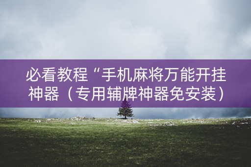 必看教程“手机麻将万能开挂神器（专用辅牌神器免安装）