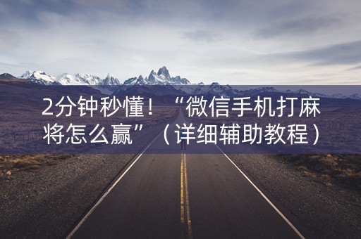 2分钟秒懂！“微信手机打麻将怎么赢”（详细辅助教程）-哔哩哔哩