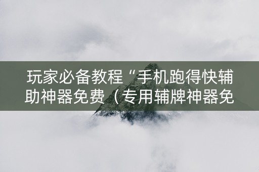 玩家必备教程“手机跑得快辅助神器免费（专用辅牌神器免安装）