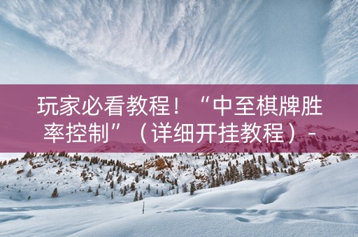 玩家必看教程！“中至棋牌胜率控制”（详细开挂教程）-哔哩哔哩