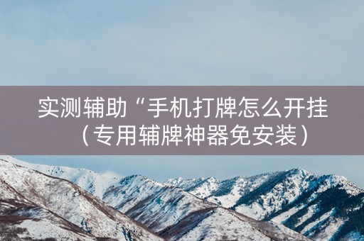实测辅助“手机打牌怎么开挂（专用辅牌神器免安装）