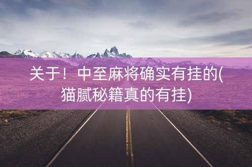 关于！中至麻将确实有挂的(猫腻秘籍真的有挂)