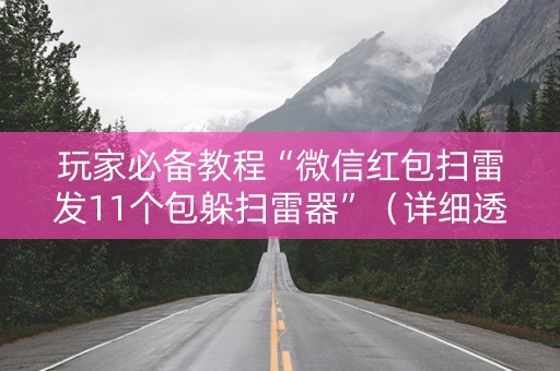 玩家必备教程“微信红包扫雷发11个包躲扫雷器”（详细透视教程）-哔哩哔哩