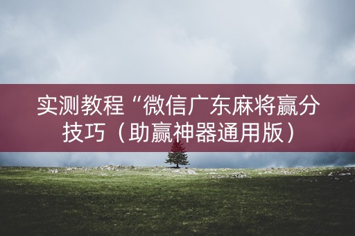实测教程“微信广东麻将赢分技巧（助赢神器通用版）