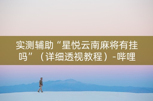 实测辅助“星悦云南麻将有挂吗”（详细透视教程）-哔哩哔哩