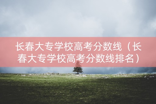 长春大专学校高考分数线（长春大专学校高考分数线排名）