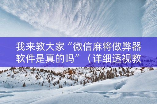 我来教大家“微信麻将做弊器软件是真的吗”（详细透视教程）-哔哩哔哩