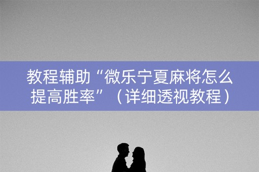 教程辅助“微乐宁夏麻将怎么提高胜率”（详细透视教程）-哔哩哔哩