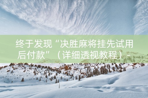 终于发现“决胜麻将挂先试用后付款”（详细透视教程）-哔哩哔哩