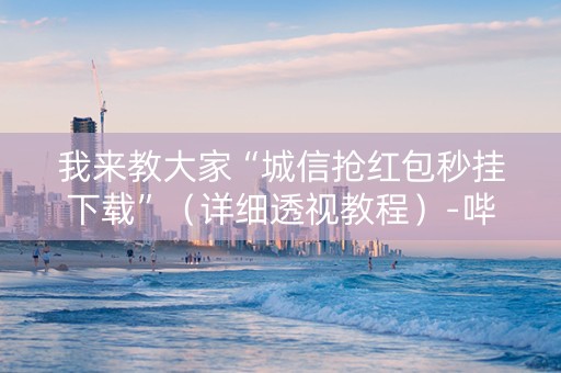 我来教大家“城信抢红包秒挂下载”（详细透视教程）-哔哩哔哩