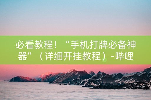必看教程！“手机打牌必备神器”（详细开挂教程）-哔哩哔哩