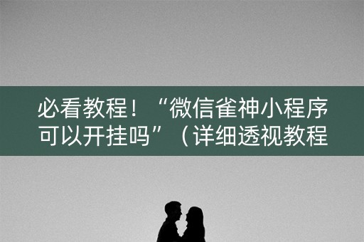 必看教程！“微信雀神小程序可以开挂吗”（详细透视教程）-哔哩哔哩
